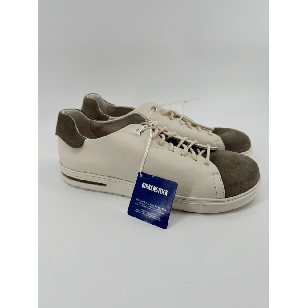 NWT Birkenstock Bend Low Leather Sneakers White Olive Suede Lace Up gorpcore